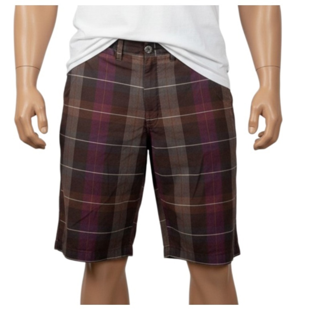 Element Plaid Skate Shorts Mens 32 Baggy Skater Vintage Y2K Wood Thread 2000s